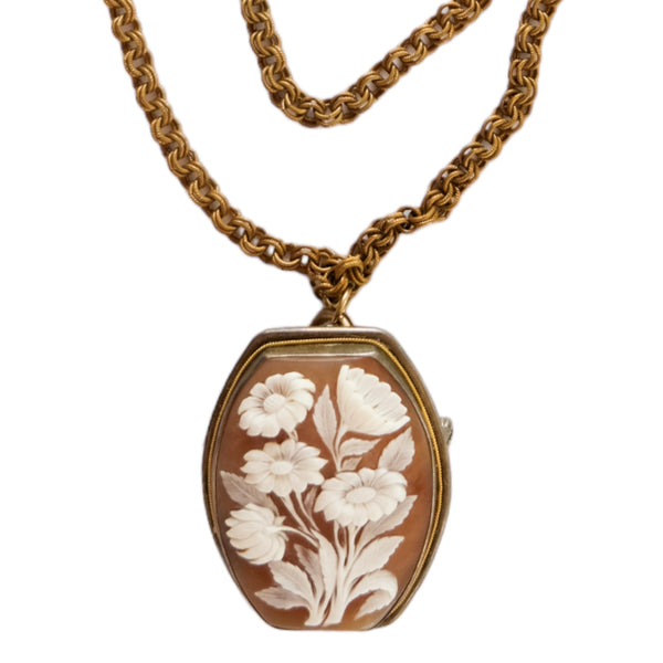 floral cameo necklace