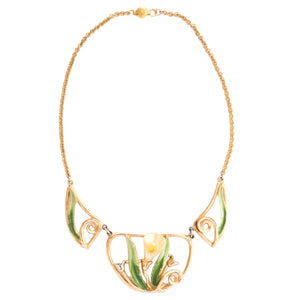 lily enamel necklace