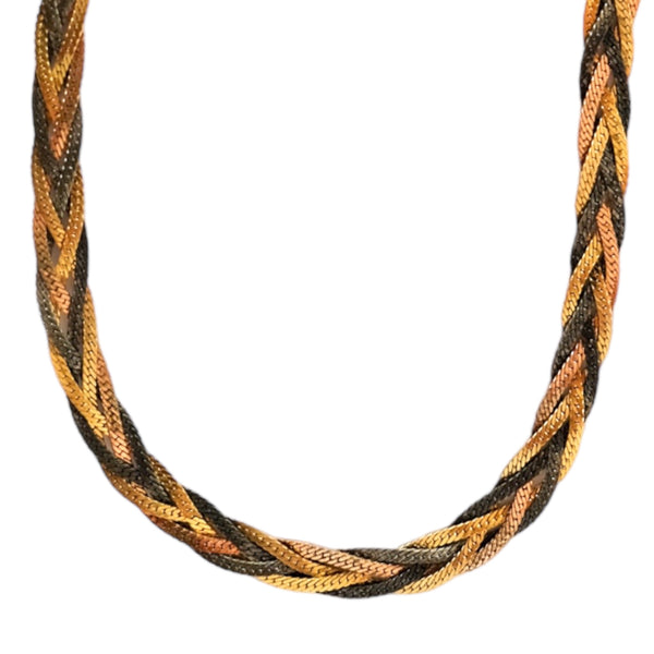 woven mixed-metal necklace